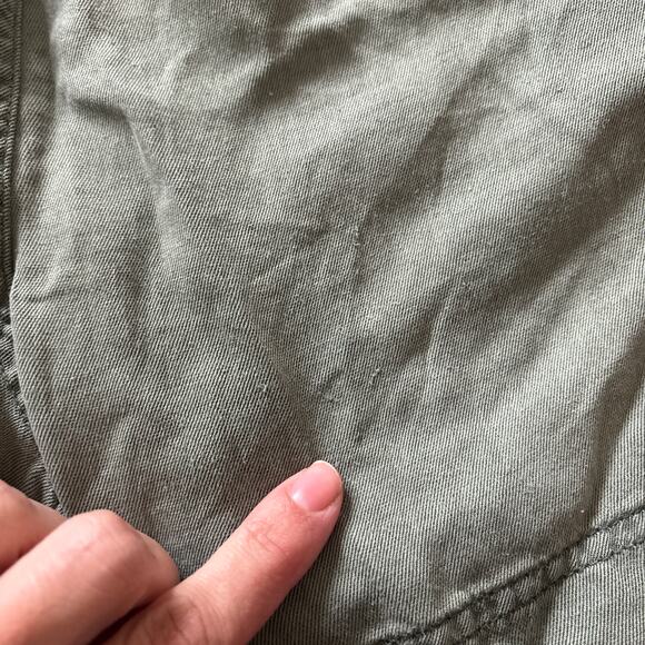 Faherty XL Shorts High Rise Elastic Waistband Pull On Arlie Green Linen Blend - Picture 7 of 11